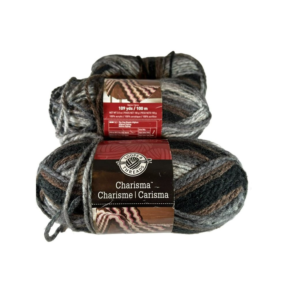 3 Skein Lot Loops & Threads 3.5oz. 109y Charisma Color Ashes Bulky
